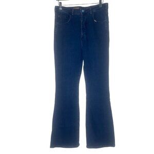 Pilcro The Icon Flare Jeans Size 30 Anthropology Dark Wash High-Rise Button Fly